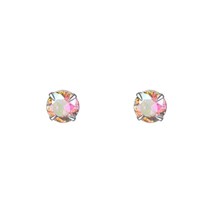Boucles d'oreilles S999 en argent sterling avec zircons cubiques arc-en-ciel brillants