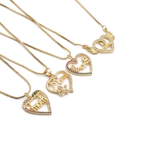 Herz Anhänger Halskette Mit Kupfer Zirkon Mom Mama Schriftzug Flügel Schmetterling Elegantes Geschenk Für Mutter