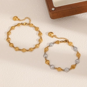 Stainless Steel Shell Bracelet Ocean Beach Vacation Scallop Gold Plated Two Tone Jewelry For Women Girl Adjustable