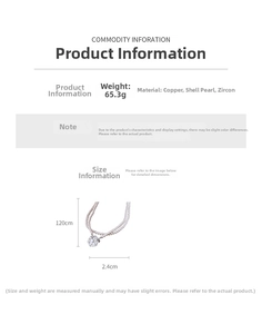Detailed view of silver snowflake pearl necklace dimensions 120cm and 2.4cm width