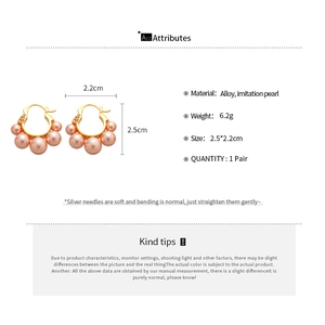 Spécifications détaillées des boucles d'oreilles perles avec dimensions et matériaux