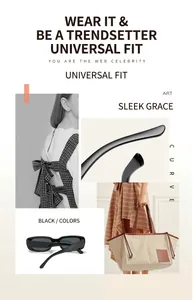 Detail view of black rectangular sunglasses with modern frame and curved temple design