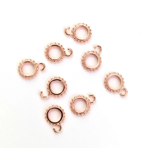 14k Roségold runder Perlenanhänger für DIY-Schmuckherstellung Halsketten und Ohrringe