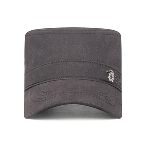 Berretto militare in cotone grigio scuro con aquila ricamata e scritta Spirt Sports
