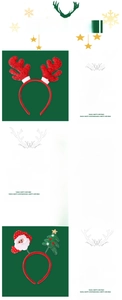 Detailed set of Christmas headbands featuring sequined reindeer antlers and Santa motifs