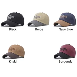 Classic washed cotton baseball caps with New York City embroidery in five various colors