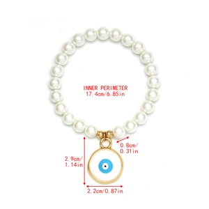Detaillierte Maßangaben für türkisches Evil Eye Perlenarmband mit 17,4cm Umfang