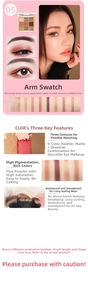 Macro view of 9-color waterproof eyeshadow palette with matte and shimmer textures