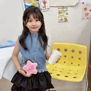 Sac bandoulière rose en forme d'étoile pour enfants avec bandoulière en perles chic