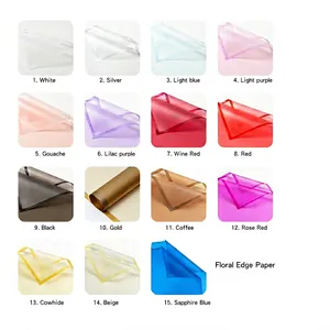 Translucent waterproof matte wrapping paper for flower bouquets in 15 vibrant colors