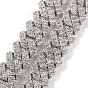 Iced Out Cuban Link Chain Necklace Copper AAA Plus Zircon Pave Streetwear Hip Hop Jewelry For Men Women