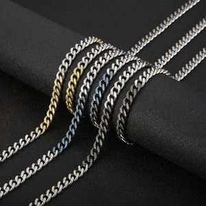 Mixed color NK chain bracelet in gold silver and blue stainless steel for streetwear
