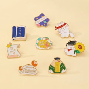 Cartoon Enamel Brooch Pin Motivational Student Graduation Gift Alloy Lapel Badge Success Jewelry For School Students Teens