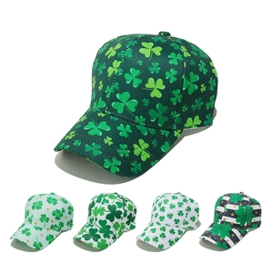 Baseball Cap Polyester Shamrock Clover Print St Patrick's Day Sun Protection Adjustable For Men Women