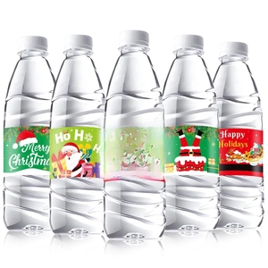 Christmas Water Bottle Labels Festive Bottle Stickers For Party Drinks Decoration Santa Snowman Patterns