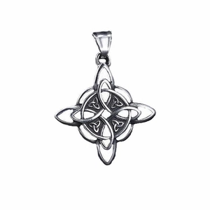 Vintage Celtic Knot Viking pendant necklace in antique silver finish for men