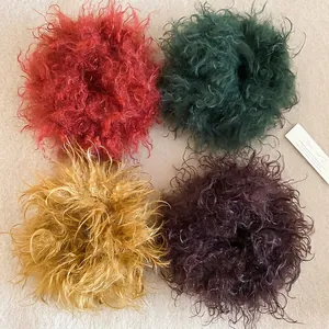 Messy Curly Plush Scrunchies High Elastic Hair Ties Ponytail Holder Faux Fur Hair Rope For Women Girls Autumn Winter Chic