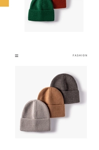 Detailed close-up of ribbed knit texture on stylish beanies in multiple autumn colors