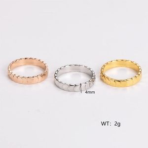 Stackable 4mm stainless steel mermaid scale rings in gold, silver and rose gold finishes