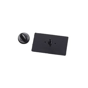 Detail view of matte black metal pin base and secure rubber clutch for DIY brooches
