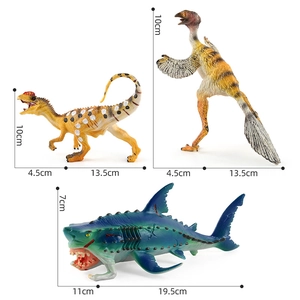 Realistic prehistoric dilophosaurus and sea monster toy models for creative play