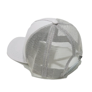 Detail view of breathable mesh back and adjustable snapback closure on baseball cap
