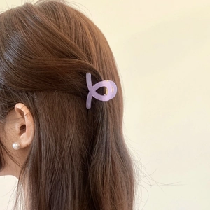 Elegant purple matte acetic acid shark hair clip with a stylish spiral twist design