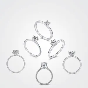925 Sterling Silver Rings For Women Zircon Inlaid Elegant Fashion Wedding Engagement Jewelry Sparkle Gift
