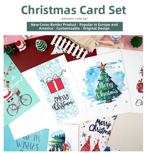 Détails de cartes de Noël à l'aquarelle avec enveloppes et décorations festives