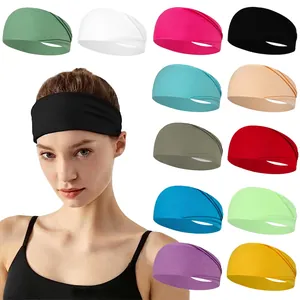 Elastic sports headband for yoga and running available in twelve vibrant solid colors