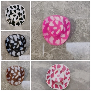 5.4cm mini cow print cowboy hats in various colors made of soft silicone for DIY crafts