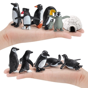 11pcs miniature penguin toy set with igloo, realistic arctic animal models for kids