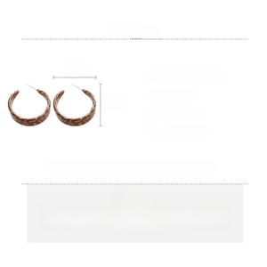 Size and material details of C-shaped acetate earrings with silver needle shown on white background