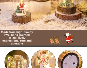 Detail of Christmas lantern showing high-quality PVC material and hand-painted Santa figure