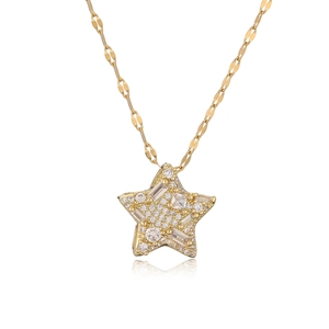 Collier minimaliste plaqué or avec pendentif étoile en oxydes de zirconium pour femme