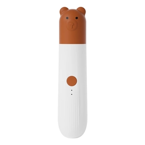Portable electric bear-shaped pet nail grinder with LED light for dogs and cats