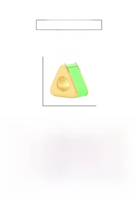 Detailed size specifications for a gold and green enamel heart-shaped DIY jewelry bead