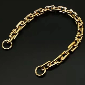 Chic golden metal acrylic handbag chain strap with round spring rings for crossbody bags