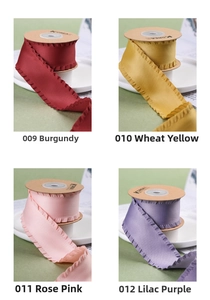 Détails de rubans froncés haute densité en quatre couleurs pastel élégantes