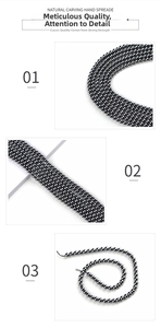 Détails macro des perles rondes en térahertz 6mm montrant l'éclat métallique et la texture