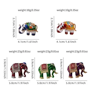 Vintage elephant brooch size chart with weight and dimensions for stylish animal pins
