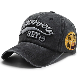 Vintage washed baseball cap with Discovery 3ET embroidery and distressed cotton finish