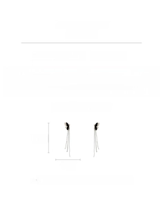 Detail view of long butterfly tassel clip earrings with crystals measuring 11.5cm length