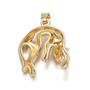 Back view of 18K gold-plated leopard knot pendant with smooth 3D embossed metal texture