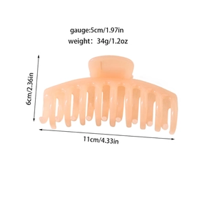 Large pale orange jelly hair claw clip with size dimensions 11cm for thick hair