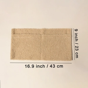 Teddy fleece baby bedside storage bag in apricot, dimensions 16.9 by 9 inches