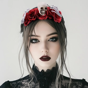 Halloween Gothic Rose Skull Headband Skeleton Hand Scary Horror Costume Party Hair Accessories Women Men