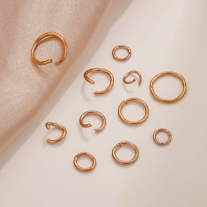 Golden 18K gold plated stainless steel open jump rings for DIY jewelry making