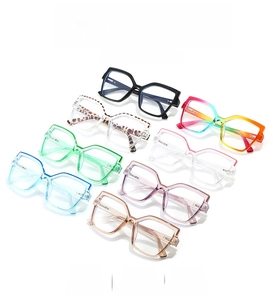 Matrix display of multi-color cat-eye eyewear frames with various fashion color options
