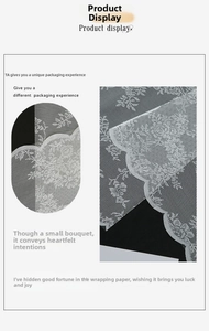 Macro detail of white floral lace flower wrapping mesh with elegant scalloped edges
